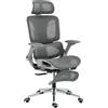 HOMCOM Sedia ufficio ergonomica con braccioli 4D e poggiatesta regolabile, Grigio | Aosom Italy