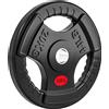SPORTNOW Set di Dischi Pesi 20 kg con Foro da 5 cm e 3 Impugnature, Acciaio con Rivestimento in Plastica, Nero | Aosom Italy