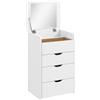 HOMCOM Toeletta 3 in 1 con Specchio Ribaltabile e Sgabello, con Cassetti, Bianco | Aosom Italy