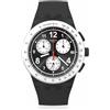 Swatch Orologio Uomo Swatch NOTHING BASIC ABOUT BLACK Cronografo Silicone Nero SUSB420