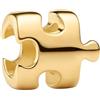 PANDORA Moments 764514C00 - Mini ciondolo a forma di puzzle, in lega di metallo placcato oro 14 carati, compatibile Moments