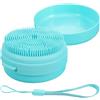 Ipetboom Spazzola Da Bagno in Silicone Con Porta Sapone E Corda Appensione Spazzola Corpo Doccia Delicata Per Pelle Sensibile Scrubber Portatile Per Uso Adulto E Bambini 3.3X3.3X2 Pollici