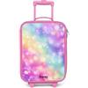 NoBoringSuitcases.com NoBoringSuitcases© Valigia Rosa Per Bambini Compatto Bagaglio Ultraleggero | 48x31x19 cm - Trolley A Mano Rigidi LED Ruote Da Viaggio - Ragazze - Luce - Arcobaleno - Cuori