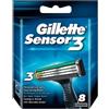 Gillette Sensor3, Confezione da 8 Lamette da Barba di Ricambio da 3 Lame