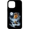Vintage 90s Moon Robin Bird Lover Custodia per iPhone 13 Pro Max American Robin Bird Ululando alla Luna 90's Retro Birdwatcher