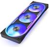 NZXT F360U Ultra RGB monoscocca — 3x 120 mm ventole PWM per case PC — RGB multi-zona — Ultra-silenziosa — Cuscinetto fluidodinamico — Compatibile NZXT CAM — Nero