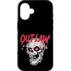 Dark Fantasy Art Custodia per iPhone 16 Teschio Fuorilegge Rosso Occhi Stella Gotica