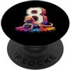 Reptile Bearded Dragon Bday Tees 8° compleanno drago barbuto 8 anni rettile partito rettili rettili PopSockets PopGrip Adesivo