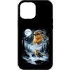 Vintage 90s Moon Robin Bird Lover Custodia per iPhone 12 Pro Max American Robin Bird Ululando alla Luna 90's Retro Birdwatcher