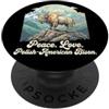 Bison It's A Polish-American Thing Polan Peace Love Polacco-Americano Bisonte Retro Polonia Patrimonio PopSockets PopGrip Adesivo