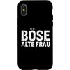 NextLevel Merch Custodia per iPhone X/XS Motivo malvagio con scritta in lingua tedesca Für alte Frauen mit Sarkasmus