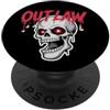 Dark Fantasy Art Teschio Fuorilegge Rosso Occhi Stella Gotica PopSockets PopGrip Adesivo