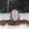 Splendido Quarzo Rosa Gemma 925 Argento Sterling Artigianale Anello Tutti Numero