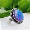 Fantastici Tripletta Opale Gemma 925 Argento Sterling Mano Anello Tutti Misura