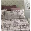 Laura Biagiotti - Completo letto Lenzuola Matrimoniale Maxi in Percalle di Cotone, Lenzuola Matrimoniali Due Piazze Con Sotto e Federe Felci Rosa