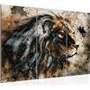 Runa Art Africa Leone Quadri Soggiorno Grande Beige Brown Gatto 120 x 80 cm 3 Pezzi Decorazione Murale 002231a