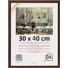 3-B MEGA - Cornice portafoto in legno, colore marrone scuro (noce con venature ottiche del legno), 30 x 40 cm, cornice in legno, cornice per documenti con vetro acrilico