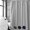 REDKEY Tenda Doccia 240x200 cm, Antimuffa Impermeabile Tenda Vasca da Bagno, Tessuto Poliestere Tenda per Doccia Lavabile con 16 Ganci Antiruggine, Grigio
