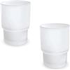 Foonary Set di 2 bicchieri per spazzolini da denti in vetro opaco, design opaco, di ricambio per portaspazzolino da parete, accessorio moderno per bagno