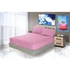 SpazioTessile Lenzuolo Sotto Con Angoli O Federe 100% Cotone Certificato Oeko-Tex rm (Rosa, Francese)