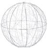 Relaxdays 2X Sfera di Luci a LED Decorativa, a Batteria, Appendere o Appoggiare, Cavo Lungo, Luci da Atmosfera, Ø 20 cm, Argento