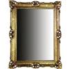 Lnxp Specchio da parete barocco, dorato, 90 x 70 cm, stile barocco, rococco, shabby chic, con decorazioni ornamentali, grande specchio antico per corridoio, bagno, camera da letto, decorazione da