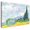 Printed Paintings Stampa su Tela con Telaio (80x60cm): Vincent Van Gogh - Campo di Grano con cipressi - Quadri Moderni
