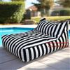 SXBCyan Fodera Pouf Galleggiante For Piscina(senza imbottitura) - King Outdoor, Impermeabile, In Oxford, For Esterni, Galleggiante, Senza Imbottitura, A Righe, For Spiaggia E Giardino(Black)