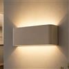 MAKA change your life quality MAKA Applique LED Up&Down da Interno 15W, Lampada da Parete in Alluminio, Luce Bidirezionale 1000LM, CCT 3000K 4000K 6500K, Fascio 60°, IP20, 285x90 mm (Tortora)