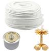 SKYPRO Stoppini di ricambio in fibra di vetro bianco stoppini per candele ad olio 1 mm di larghezza 10 metri di lunghezza stoppini per lampade a olio fai da te artigianato forniture