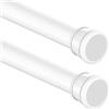 Aiitomg Bastone Tenda a Pressione Senza Forare Bastoni per Tende a Pressione Bastone Tenda Doccia, Lunghezza 48-70cm(2 Pezzi), Diametro 25mm,Bianco
