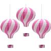 CEEYSEE 3 lanterne di carta rosa da 30 cm, da appendere, mongolfiera, per compleanni, matrimoni, Natale, decorazioni per feste di Halloween, colore: rosa, RQFNS