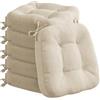 Codi Set di 6 cuscini per sedia 40 x 40 x 8 cm, extra spessi, comodi cuscini per sedia con rivestimento idrorepellente, lavabili, antiscivolo, in memory foam, per sedie da esterno e da giardino, beige
