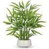 Arborus Pianta di bambù artificiale da 50 cm con vasi in ceramica bianca di lusso finto albero di bambù da interno piante da scrivania grandi piante in vaso finto per casa, ufficio, cucina, bagno