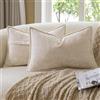 Madizz 2 Pezzi Decorative Vintage in Chenille cuscini neutri in stile boho e farmhouse per divano, fodere per cuscini per casa, soggiorno e camera da letto Beige Chiaro 30x50 cm