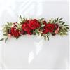 GLOBALHUT Arco di fiori artificiali per matrimonio, rose in seta, per decorazione, design elegante e attraente (rosso)
