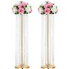 LANLONG 2 pezzi di cristallo di lusso da sposa supporto per fiori da tavolo in metallo alto supporto per fiori disposizione vaso festa di nozze decorazione della casa dell'hotel