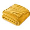 FARFALLAROSSA Coperta Plaid Pile, Coperta Divano Piccolo 130 x 160 cm Flanella, Coperta Letto Singolo Calore Morbida - Oro