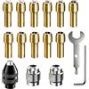 SEASJHBAY Set di 16 mandrini a serraggio rapido per Dremel, mini mandrino con pinze di serraggio in ottone e dado in metallo, utensili multifunzione compatibili, set di pinze di serraggio da 1/32 a 1/8 per