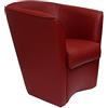 Liberoshopping Poltrona Imbottita Valentina a pozzetto in Ecopelle per Ufficio Sala d'attesa Alta qualità Made in Italy (Bordeaux)