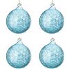 Bizzotto Palle di Natale Vetro Trasparente Azzurre Mare, Addobbi Natalizi per Albero (80 mm)