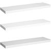 WOLTU Mensole da Muro Scaffale a Parete Decorazione per Cameretta Ufficio Libreria Porta CD/DVD Legno Bianco 110cm 3 Pezzi RG9316ws-3