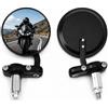 Generico Coppia Specchietti Moto Universali da Manubrio 22 mm - Specchi Retrovisori Bar End per Moto, Scooter, Naked, Custom e Café Racer - Design Sportivo, Montaggio Laterale, 2 Pezzi