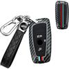 TECART Custodia per chiave auto, adatta per BMW X1, X3, X4, X5, X6, 3, 5, 7, serie, M1, M2, M3, F05, F10, F20, F30, 335, 328, in metallo, 3 tasti, custodia per chiavi, tessitura B