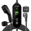 LCLCTEK® 5m Portatile Cavo Ricarica auto Elettrica Tipo 2 Schuko [3,68kW | 8~16A],Colonnina Ricarica Auto Elettrica Tipo 2 con LCD Digitale, Cavo di Ricarica Auto Elettrica e Ibrido IEC 62196-2