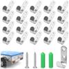 HX-pyahgtv - Set da 20 ganci per teloni e rete, con 40 viti e tasselli, per rimorchi auto, accessori per sponde e fissaggio di reti e teloni, in acciaio inossidabile, 49x16x2mm