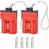 Spurtar 50A Batteria Spina a Sgancio Rapido 2 Pezzi 6 Gauge Cablaggio 12-36V Jumper Kit di Recupero per Auto ATV Piattaforme di Sollevamento Motori Rimorchio, Rosso