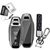 Ysbxitu Chiave auto di protezione Keyless Go adatta per Audi A5 Avant S5 A6 S6 Q5 SQ5 Q6 SQ6 Sportback e-tron SUV E-Hybrid 2025-UP portachiavi in fibra di carbonio texture TPU E nero