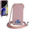 WenBaby Cover Compatible con Samsung Galaxy Note 9,Cellulare Girocollo Custodia con Cordino TPU Corda Silicone Case Bumper per Samsung Galaxy Note 9 Custodia, Rosa sabbia