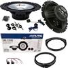 EvoTuning Kit Casse Altoparlanti Anteriori per Fiat Grande Punto, Punto Evo, Alpine Sxe-1750S Set 2 Woofer 165 mm +2 tweeter +2 Anelli e Cavi Adattatori (NO Plug and play)